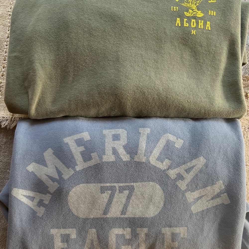 American Eagle/Hurley 2- size med junior sweatshirt-crew neck